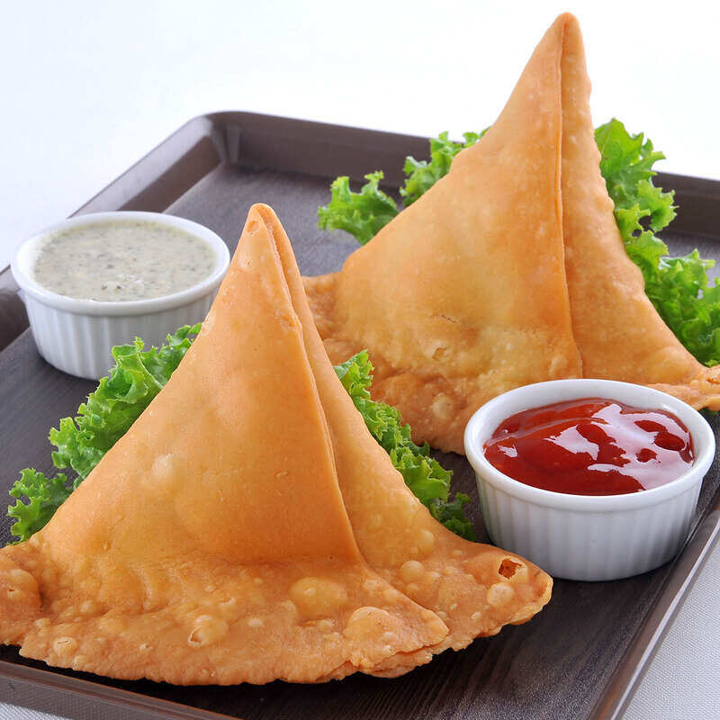 Crispy Vegetable Samosas - Indian appetizer at Gorkha Restaurant